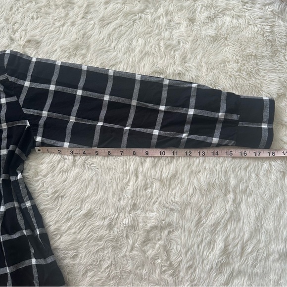 J. Crew Factory Top Flannel Shirt Button Down Long Sleeve Cotton Black White M - Picture 13 of 13